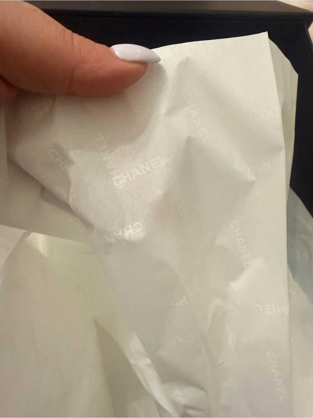 CHANEL Black Box with White Logo Centered
